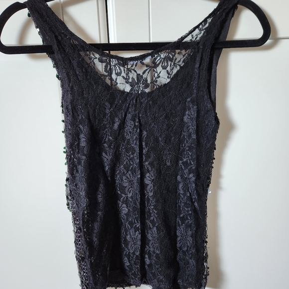 RED LONDON Sequin lace top, size M-L - Picture 5 of 7